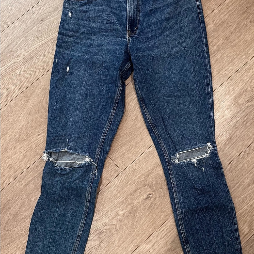 Abercrombie & Fitch Dark Blue Distressed Skinny Jeans
